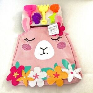 Stephen Joseph Girls Beach Tote  W/Sand Molds, Shovel, & Rake NEW